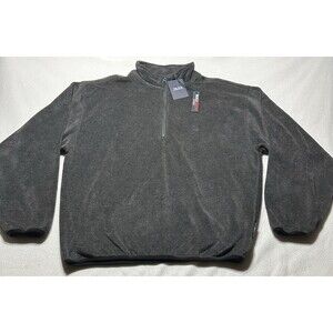 Nautica Nautech Fleece Pullover 1/4 Zip Sweatshirt Men's Large Gray NWT Made USA